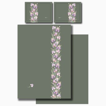 Кпб 1,5 спальный "irises" зеленый, сатин, хлопок 100%, под.150х210-1шт,пр.180х220-1шт,нав.50х70-2шт Lefard (989-003-13)