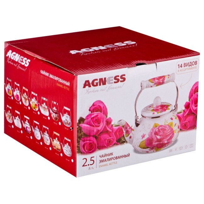 Чайник agness эмалированный, серия озорные коты, 2,5л, подходит для индукцион. плит Agness (934-357) Чайник agness эмалированный, серия озорные коты, 2,5л, подходит для индукцион. плит Agness (934-357)
