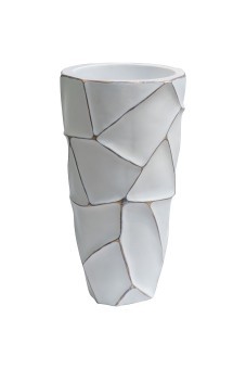 Кашпо d26*48см белое с золотом (TT-00008328)