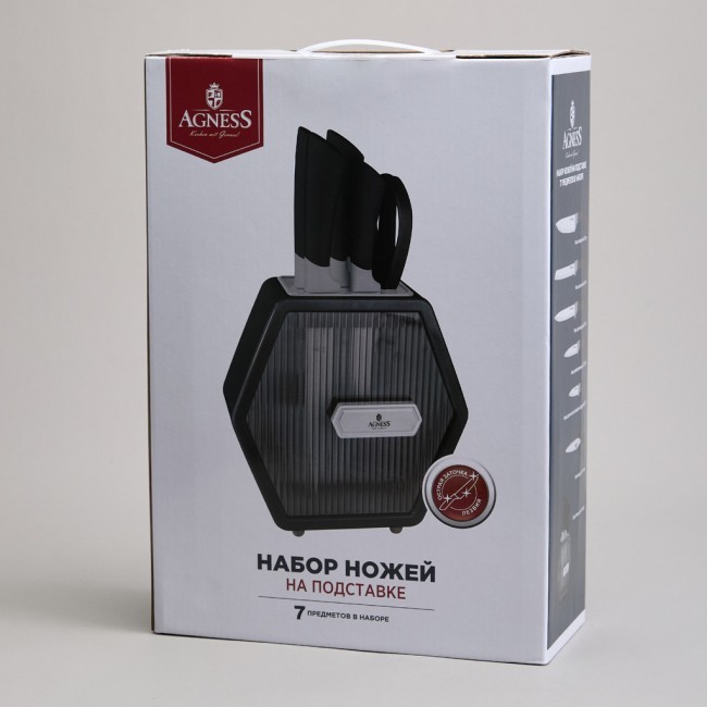 Набор ножей agness на пластиковой подставке, 7 предметов Agness (911-778) Набор ножей agness на пластиковой подставке, 7 предметов Agness (911-778)