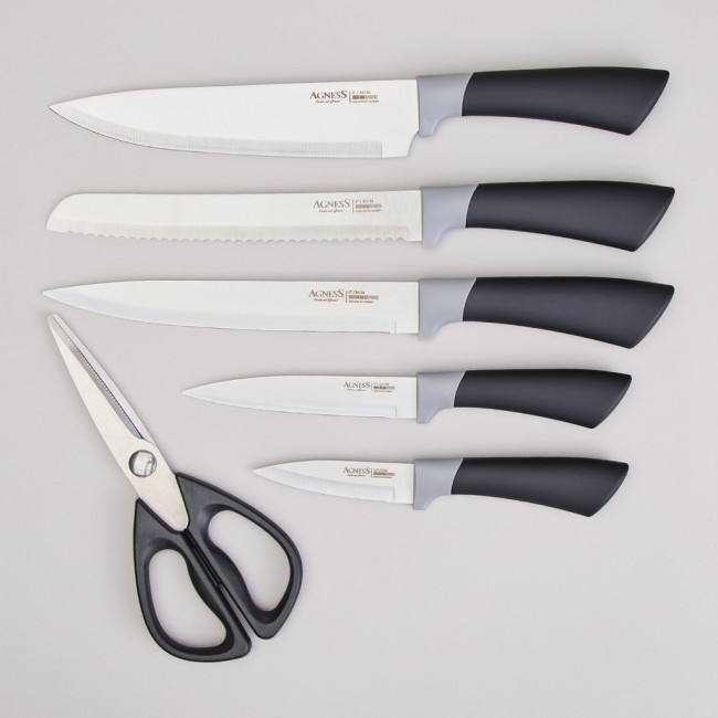 Набор ножей agness на пластиковой подставке, 7 предметов Agness (911-778) Набор ножей agness на пластиковой подставке, 7 предметов Agness (911-778)