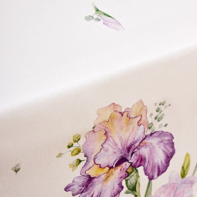 Скатерть "ирисы" 160х220см ,белый, 100% хлопок,твил пропитка Lefard (850-743-21)