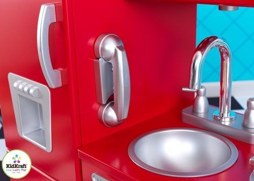 Игрушка кухня из дерева "Винтаж", цвет Красный (Red Vintage Kitchen) (53173_KE)