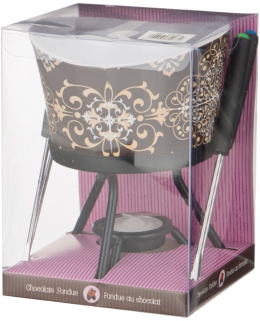 Набор фондю : чаша+4 вилочки+свеча+метал подставка диаметр=12 см. Agness (470-067)