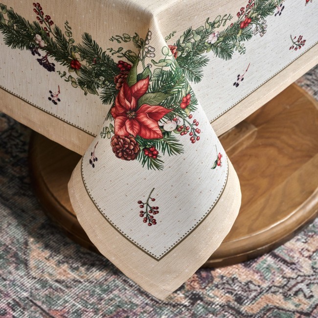 Скатерть 110х140 cm прямоугольная, "celebration", цвет: бежевый, tm lefard, полиэстер 100% (кор=34шт Lefard (986-001-18)