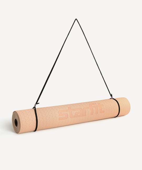 Коврик для йоги и фитнеса STARFIT FM-201, TPE, 183x61x0,4 см, персиковый/серый (2108059) Коврик для йоги и фитнеса STARFIT FM-201, TPE, 183x61x0,4 см, персиковый/серый (2108059)