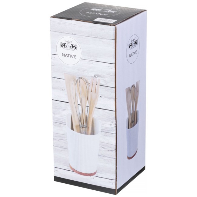 Набор кухонных приборов lefard "native" 4 пр. с подставкой 10*14,5 см Lefard (587-182)