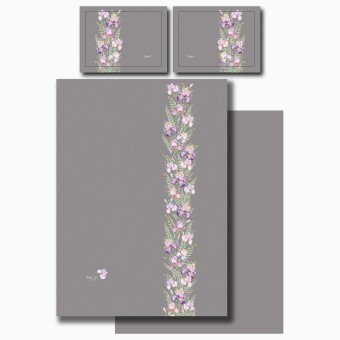 Кпб 1,5 спальный "irises" серый, сатин, хлопок 100%, под.150х210-1шт,пр.180х220-1шт,нав.50х70-2шт Lefard (989-003-14)
