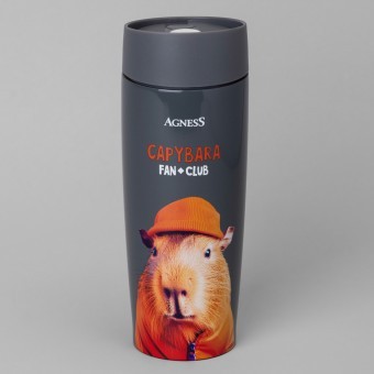 Термокружка agness "capybara" 360мл, колба нерж.сталь 18/10 Agness (709-112)