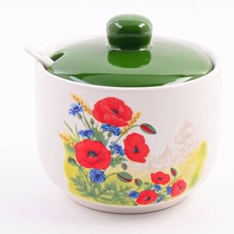 Сахарница 3пр 520мл Цветущие Маки доломит LR (60281)