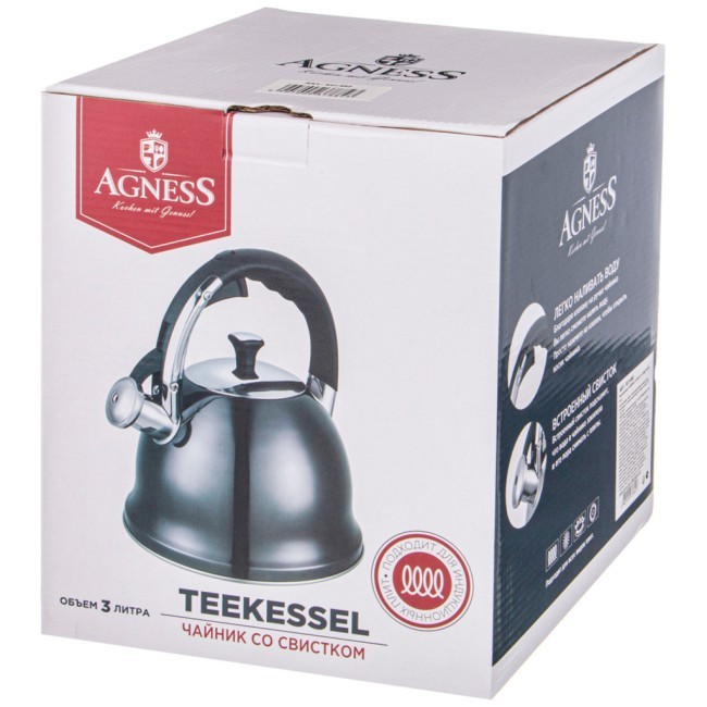 Чайник agness со свистком 3,0 л нжс, термоаккумулирующее дно, индукция Agness (937-881) Чайник agness со свистком 3,0 л нжс, термоаккумулирующее дно, индукция Agness (937-881)