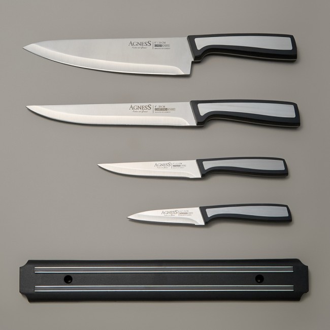 Набор ножей agness с магнитным держателем, 5 предметов Agness (911-777)
