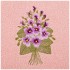 Салфетка махровая "фиалка" 35х35см, 100% хлопок, розовый, вышивка SANTALINO (850-600-54)