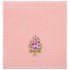 Салфетка махровая "фиалка" 35х35см, 100% хлопок, розовый, вышивка SANTALINO (850-600-54)