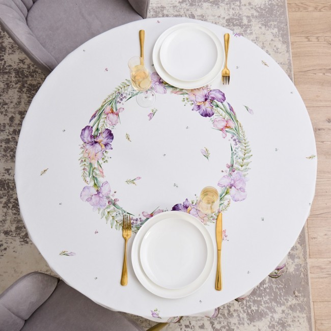 Скатерть круглая "ирисы" 190см ,белый, 100% хлопок, твил, с пропиткой Lefard (850-743-22) Скатерть круглая "ирисы" 190см ,белый, 100% хлопок, твил, с пропиткой Lefard (850-743-22)