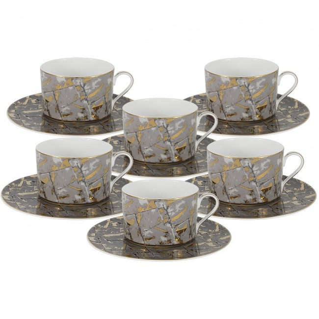 Чайный набор Злата: 6 чашек + 6 блюдец - NG-M180303-T6 Naomi