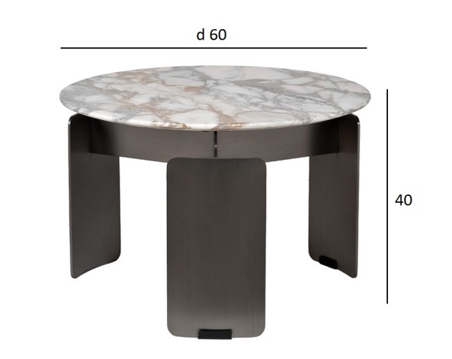 Стол журнальный, мрамор Arabescato Corchia d60*40см (TT-00013056)