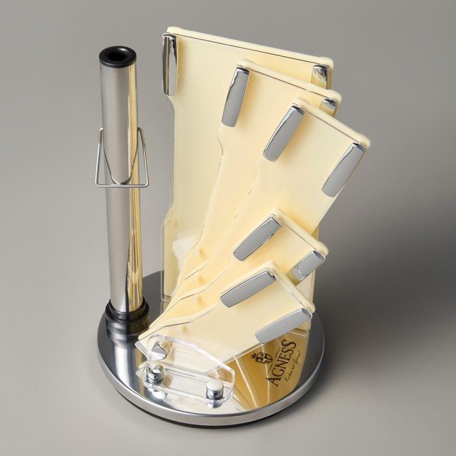 Набор ножей agness нжс  на пластиковой вращающейся подставке 8 пр. Agness (911-502)