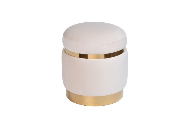 Пуф велюр кремовый d40*45см (TT-00010565)