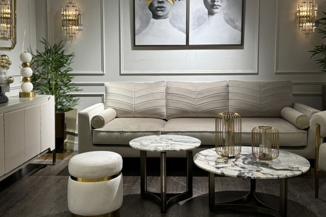 Пуф велюр кремовый d40*45см (TT-00010565)