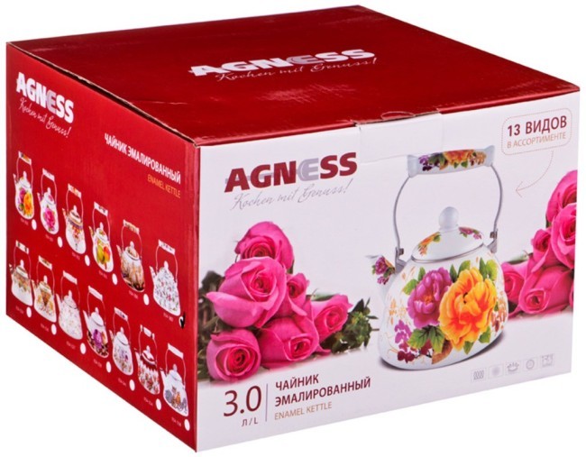 Чайник agness эмалированный, 3,0л Agness (934-362) Чайник agness эмалированный, 3,0л Agness (934-362)