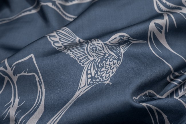 Пододеяльник принт тенсель Магнолия cиний 220*200 (TT-00014145)