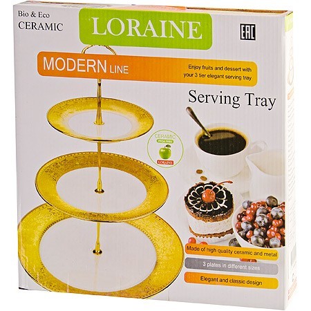 Конфетница 3-х ярусная на ножке МВ (22551) Конфетница 3-х ярусная на ножке МВ (22551)