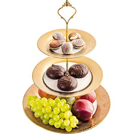Конфетница 3-х ярусная на ножке МВ (22551) Конфетница 3-х ярусная на ножке МВ (22551)