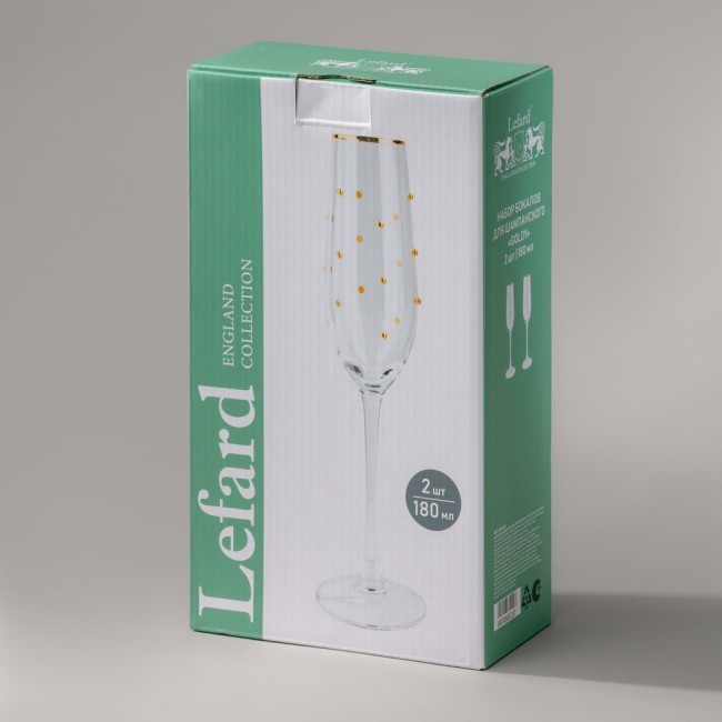 Набор бокалов для шампанского "goldy" из 2 шт. 180 мл Lefard (685-110)