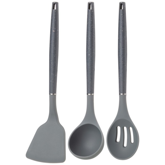 Набор agness из 9пр: 5 ножей, половник, лопатка и шумовка, вращающаяся подставка, цвет: серый Agness (671-205)