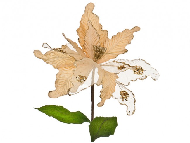Цветок искусственный "пуансетия" диаметр=23 см. на клипсе Lefard (241-1817)