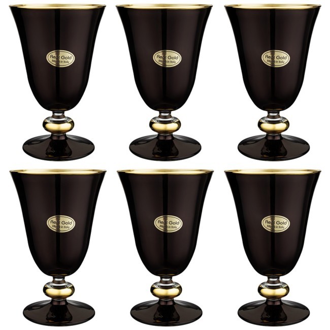 Набор бокалов для вина/воды из 6 штук 280мл "black chic" ART DECOR (326-120)