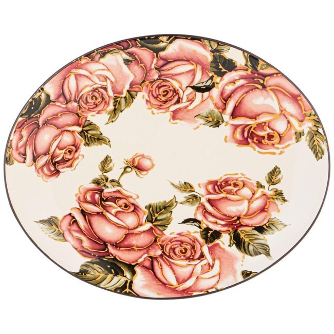 Блюдо овальное "корейская роза" 31,5*25,5 см. высота=3 см. Agness (358-1700)
