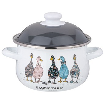 Кастрюля agness эмалированная с эмал.крышкой серия "family farm", 2.0 л, 18*11 см Agness (934-621) Кастрюля agness эмалированная с эмал.крышкой серия "family farm", 2.0 л, 18*11 см Agness (934-621)