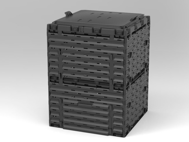 Компостер садовый 300л Piteco с крышкой K1130 чёрный (53887) Компостер садовый 300л Piteco с крышкой K1130 чёрный (53887)