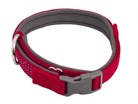 Ошейник светоотражающий нейлон/неопрен Каскад Премиум 2 см на шею 30-50 см, красный (82691)