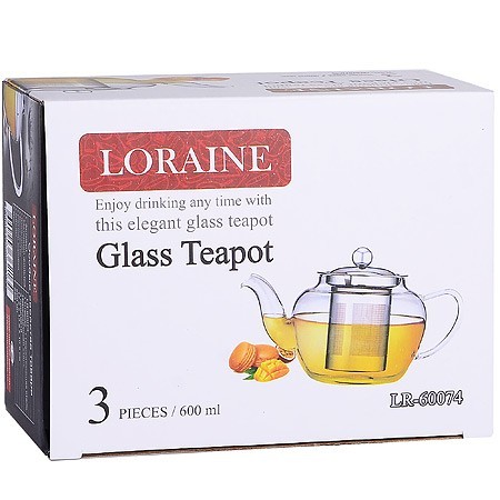Заварочный чайник 3пр 600мл стек н/с LR (60074) Заварочный чайник 3пр 600мл стек н/с LR (60074)