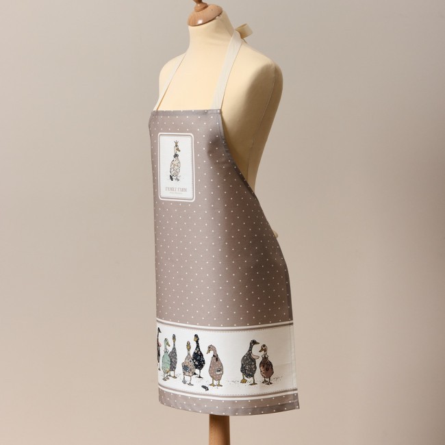Фартук "family farm",60х70см 100% хлопок, капучино, кайма,твил,пропитка Lefard (850-749-7)