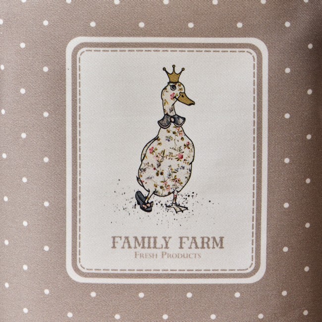 Фартук "family farm",60х70см 100% хлопок, капучино, кайма,твил,пропитка Lefard (850-749-7)