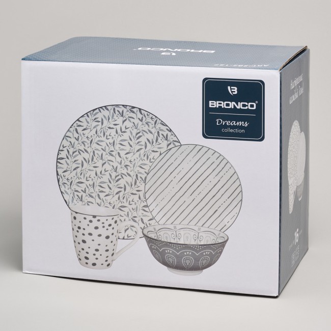 Набор посуды обеденной bronco "dreams" на 4 пер. 16 пр. Bronco (582-127) Набор посуды обеденной bronco "dreams" на 4 пер. 16 пр. Bronco (582-127)