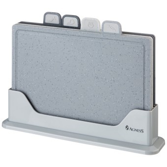 Набор agness из 4 досок на подставке, цвет: серый Agness (671-207)
