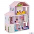 Деревянный кукольный домик "Фантазия", с мебелью 23 предмета в наборе и с гаражом, для кукол 30 см (PD316-03)