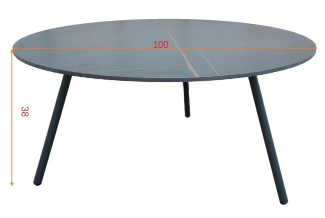 Стол кофейный "EMBRACE" уличный черный d100*38см (TT-00012378)