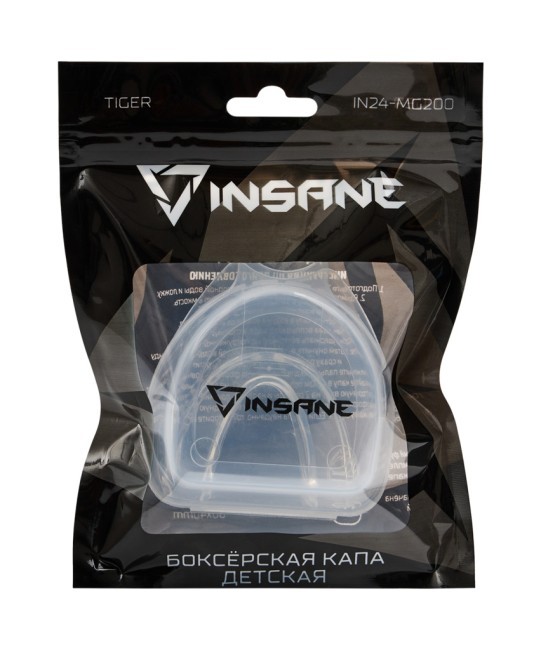 Капа 1-челюстная INSANE TIGER, ЭВА, прозрачный, с футляром, детский (2115181)