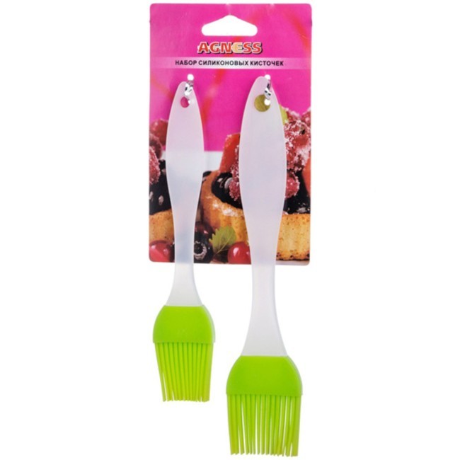 Набор кисточек из 2 шт. длина=17/21 см. Agness (710-013) Набор кисточек из 2 шт. длина=17/21 см. Agness (710-013)