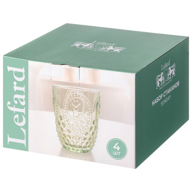Набор стаканов для воды/сока "sunday" green 4шт/280 мл Lefard (355-441) Набор стаканов для воды/сока "sunday" green 4шт/280 мл Lefard (355-441)