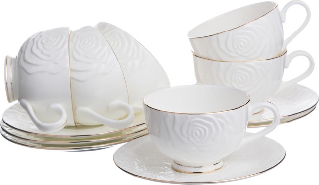 Чайный набор lefard "blanco" на 6 пер. 12 пр. 250 мл Lefard (264-307)