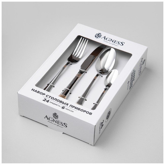 Набор столовых приборов sole agness 24 пр., сталь 18/0 Agness (1000-007)