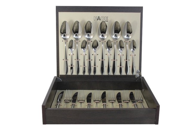 Столовые приборы, 6 перс, 24 пр, сталь, Jasmine - F-JASM/24-AL Face