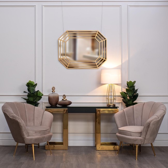 Консоль Marbella черн/золото 130*37*76,5см (TT-00004373)